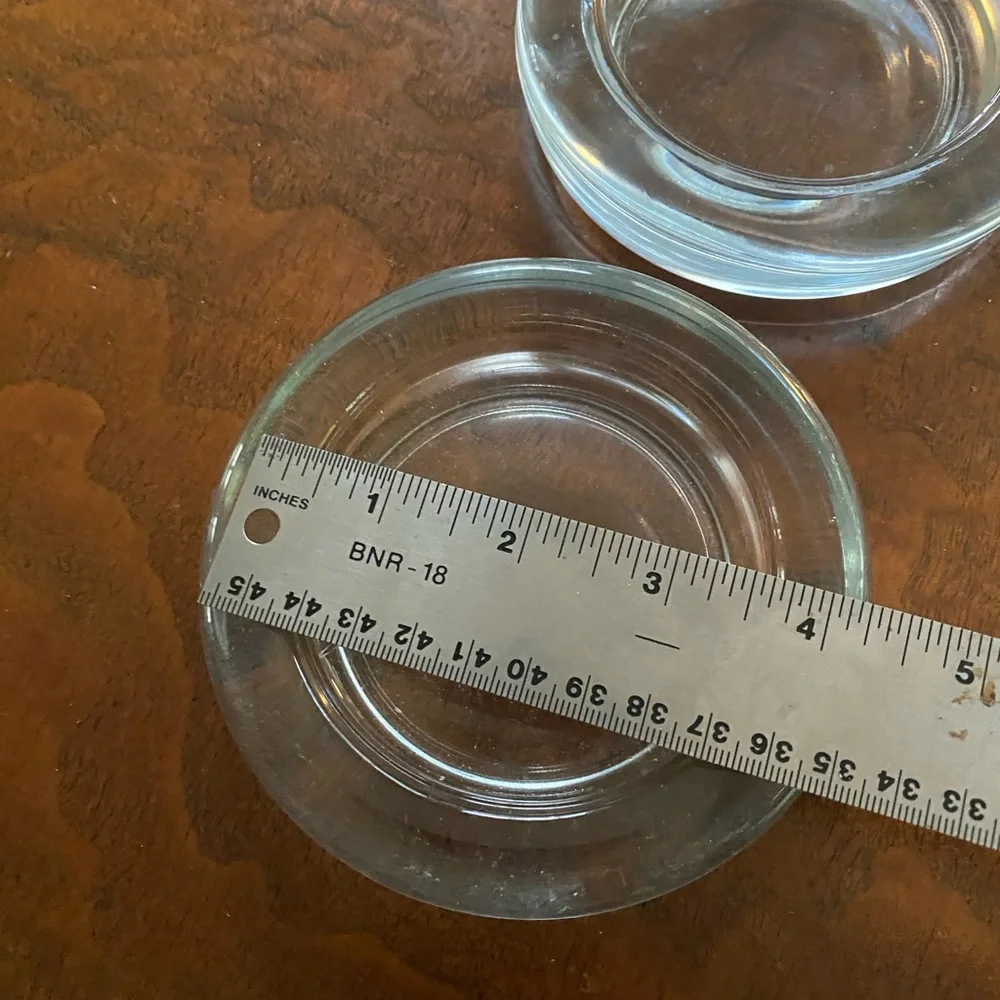 Glass Furniture Coasters set of 2 vintage disks for under sofa or chair legs